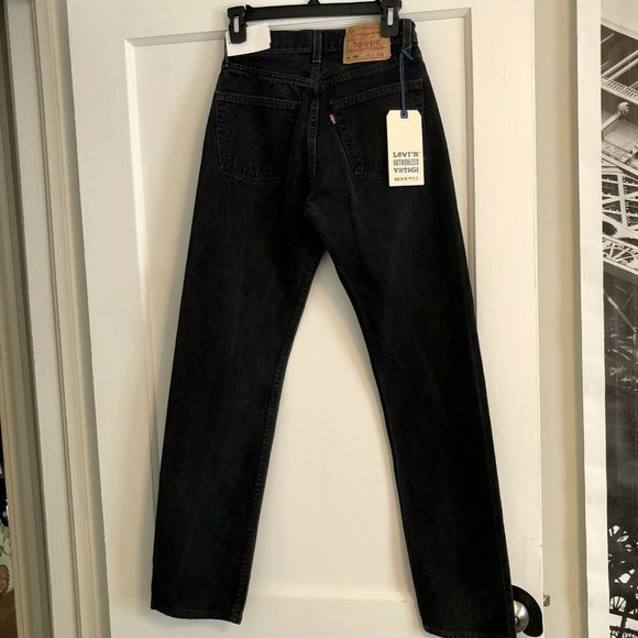 $168 LEVI'S Authorized Vintage 501 Original Straight Leg Jeans Faded Black 26 - Picture 3 of 12